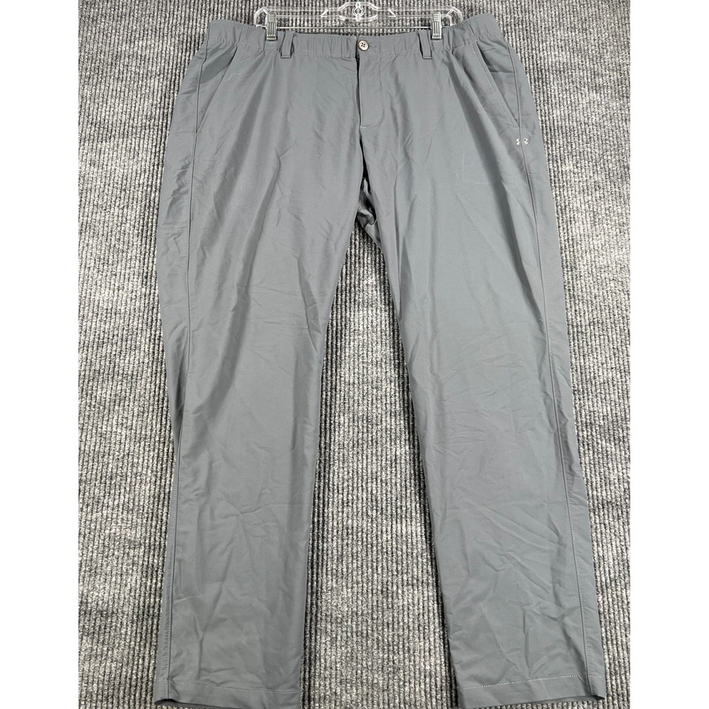Under Armour Pants Mens 40x32 Gray Chino Performance Loose Relaxed Fit Straight